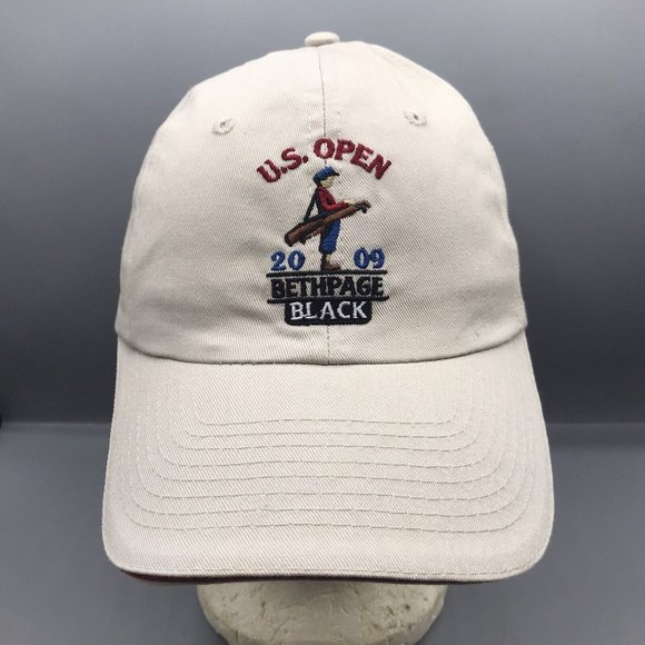 US Open 2009 Bethpage Black Hat Adjustable Twill Khaki USGA Member Cap Golf Logo - Picture 1 of 7